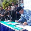 Penandatanganan MoU SMKN 1 Japaran dengan BNN Kuningan untuk memerangi narkoba.